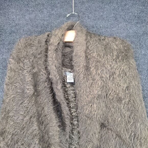 Alberto Makali Womens Shawl Wrap Poncho Gray Medium Faux Fur Fringed Nylon - Picture 3 of 12